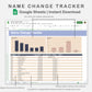 Google Sheets - Name Change Tracker - Sweet
