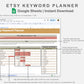 Google Sheets - Etsy Keyword Planner - Boho