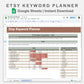 Google Sheets - Etsy Keyword Planner - Earthy
