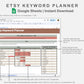 Google Sheets - Etsy Keyword Planner - Earthy