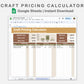 Google Sheets - Craft Pricing Calculator - Boho