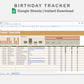 Google Sheets - Birthday Tracker - Boho