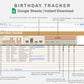 Google Sheets - Birthday Tracker - Boho