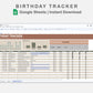 Google Sheets - Birthday Tracker - Earthy