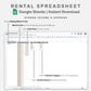 Google Sheets - Rental Spreadsheet - Boho