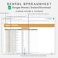 Google Sheets - Rental Spreadsheet - Boho