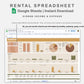 Google Sheets - Rental Spreadsheet - Boho
