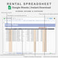 Google Sheets - Rental Spreadsheet - Sweet