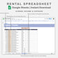 Google Sheets - Rental Spreadsheet - Sweet