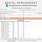 Google Sheets - Rental Spreadsheet - Multi Property - Neutral