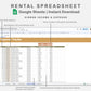 Google Sheets - Rental Spreadsheet - Multi Property - Boho