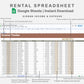 Google Sheets - Rental Spreadsheet - Multi Property - Earthy
