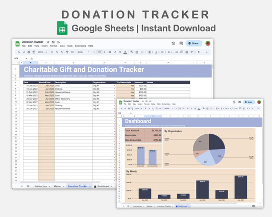 Google Sheets - Donation Tracker - Sweet