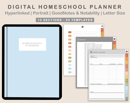 Digital Homeschool Planner - Autumn