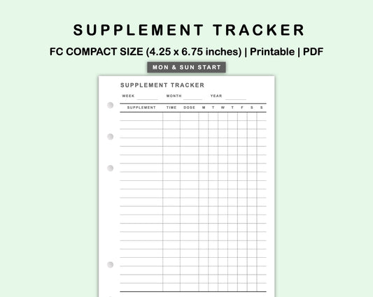 FC Compact Inserts - Supplement Tracker