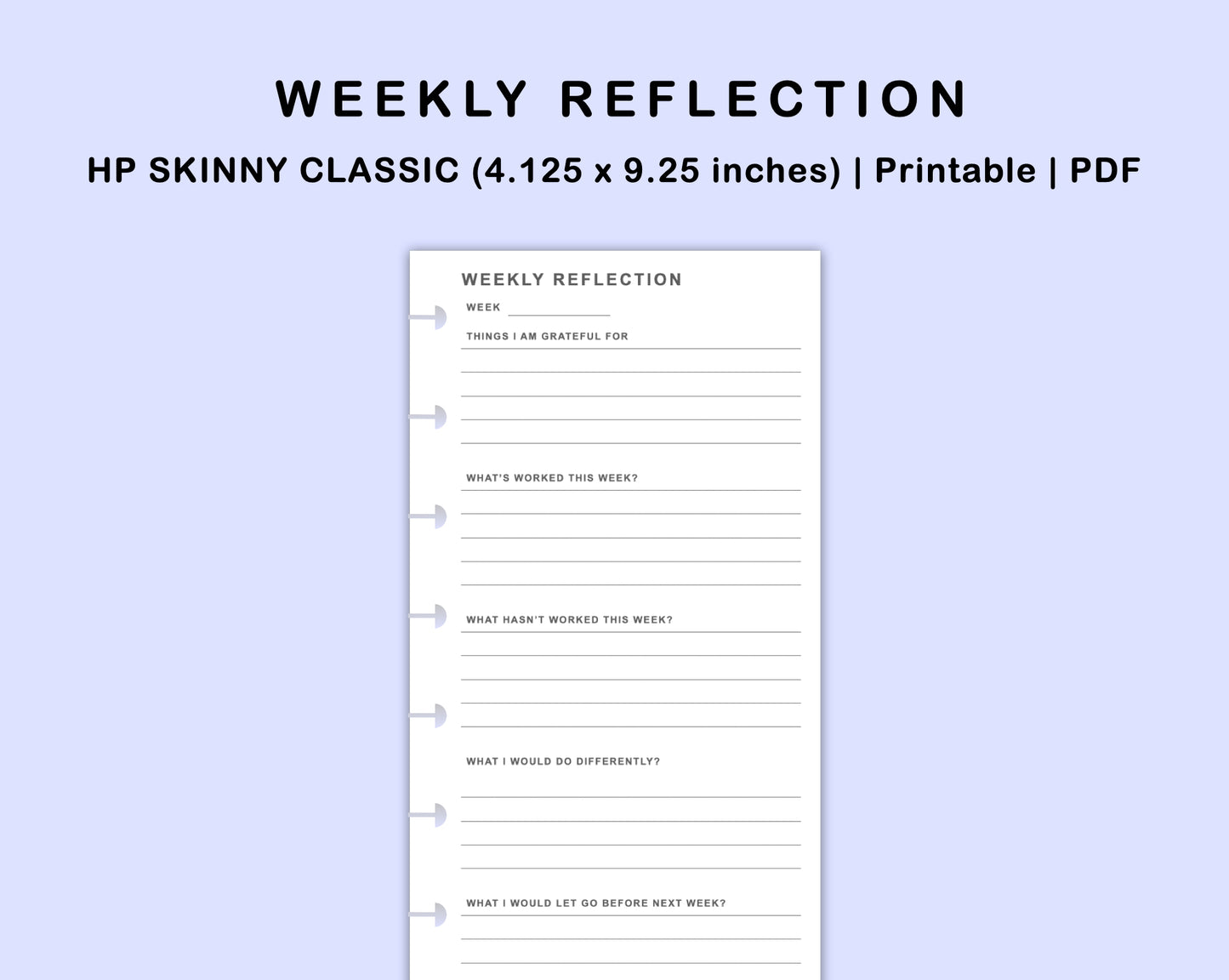 Skinny Classic HP Inserts - Weekly Reflection