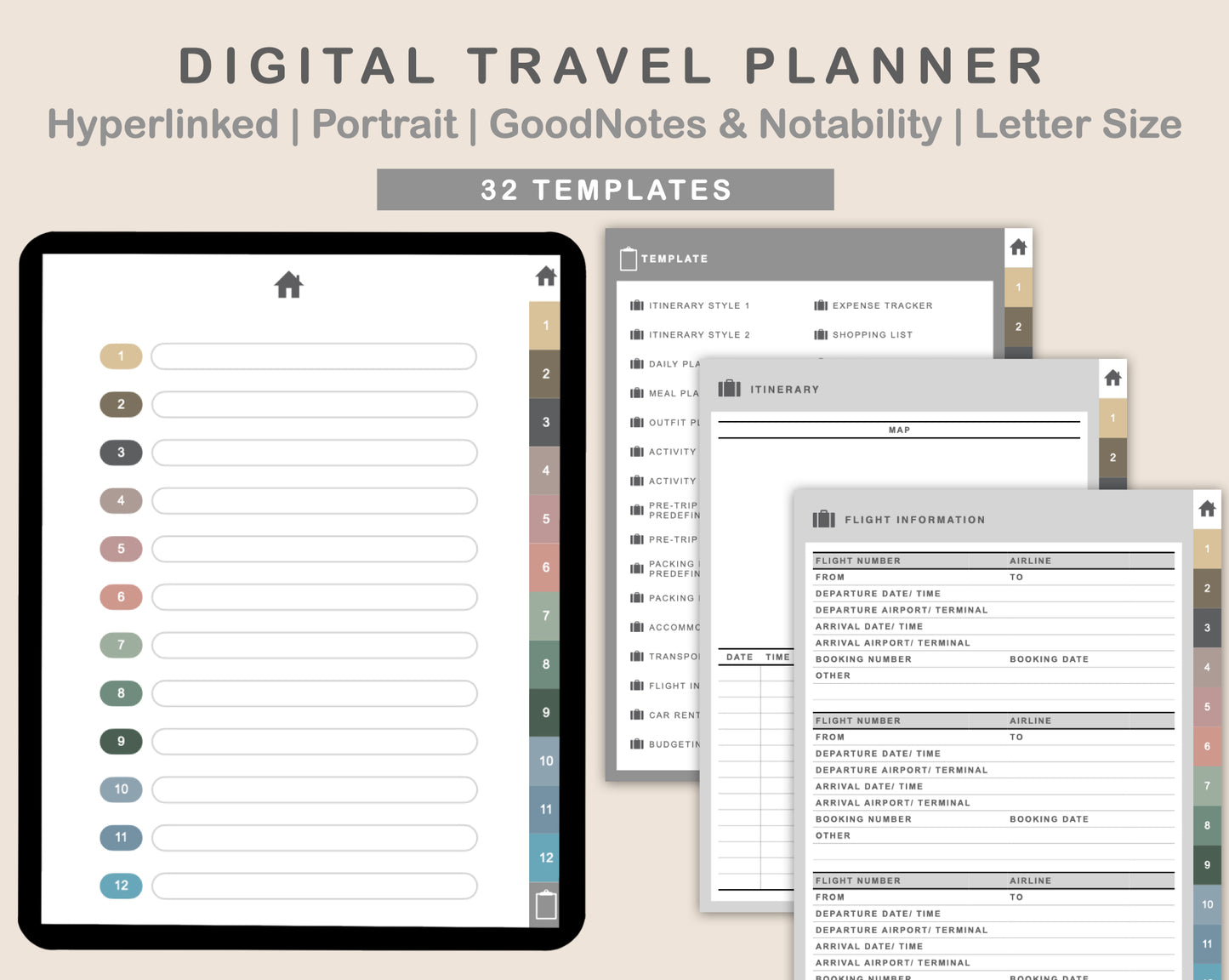 Digital Travel Planner - Portrait - Muted