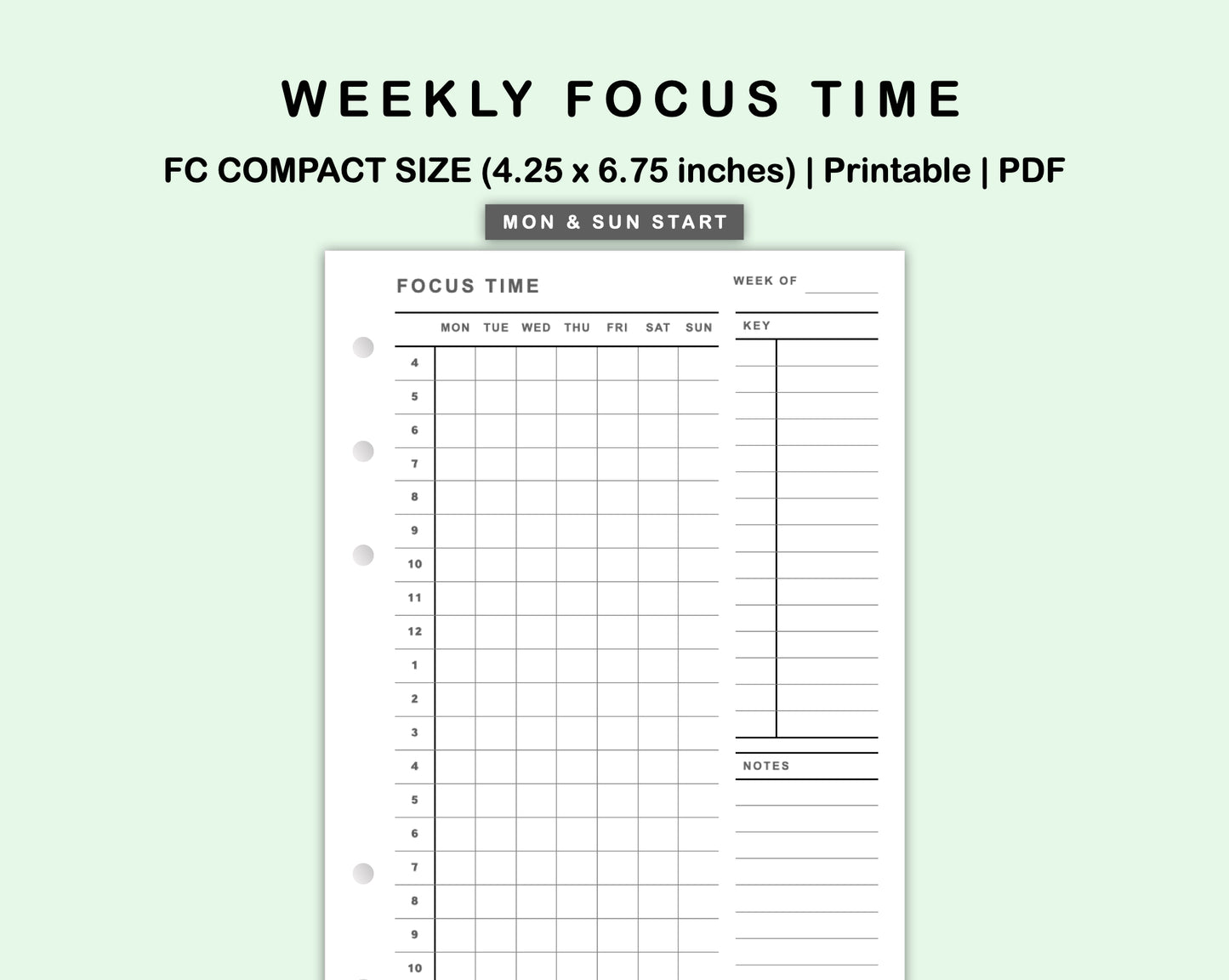 FC Compact Inserts - Weekly Focus Time
