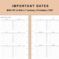 Mini Happy Planner Inserts - Importanat Dates