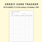 Classic HP Inserts - Credit Card Tracker