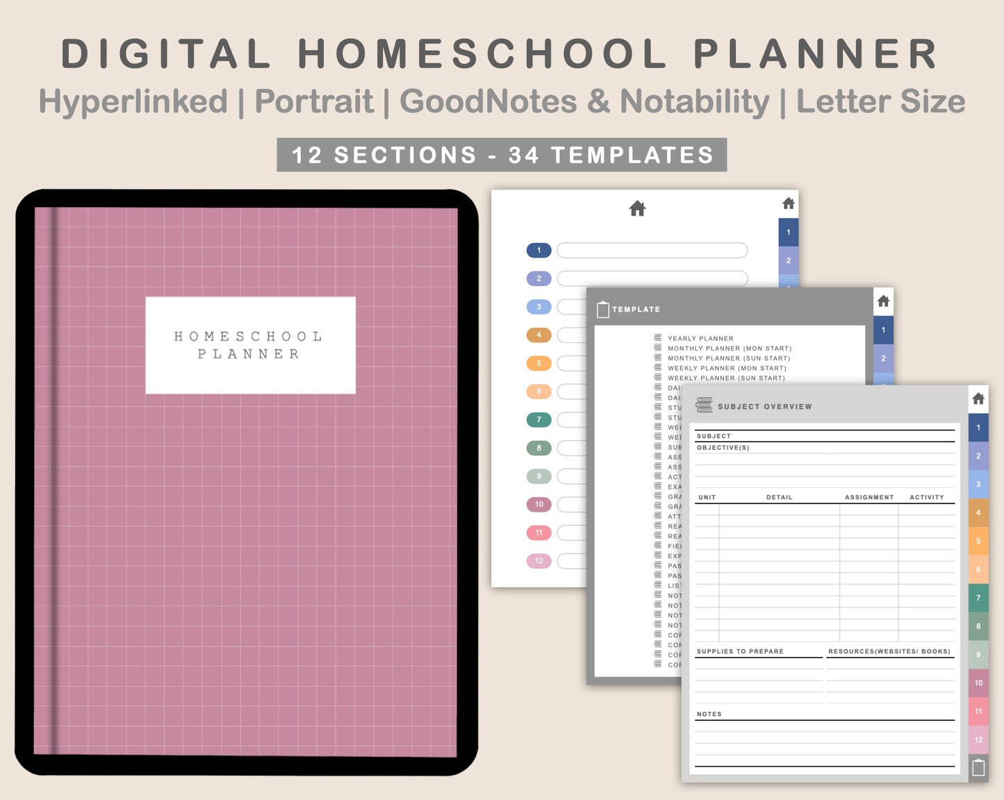 Digital Homeschool Planner - Spring