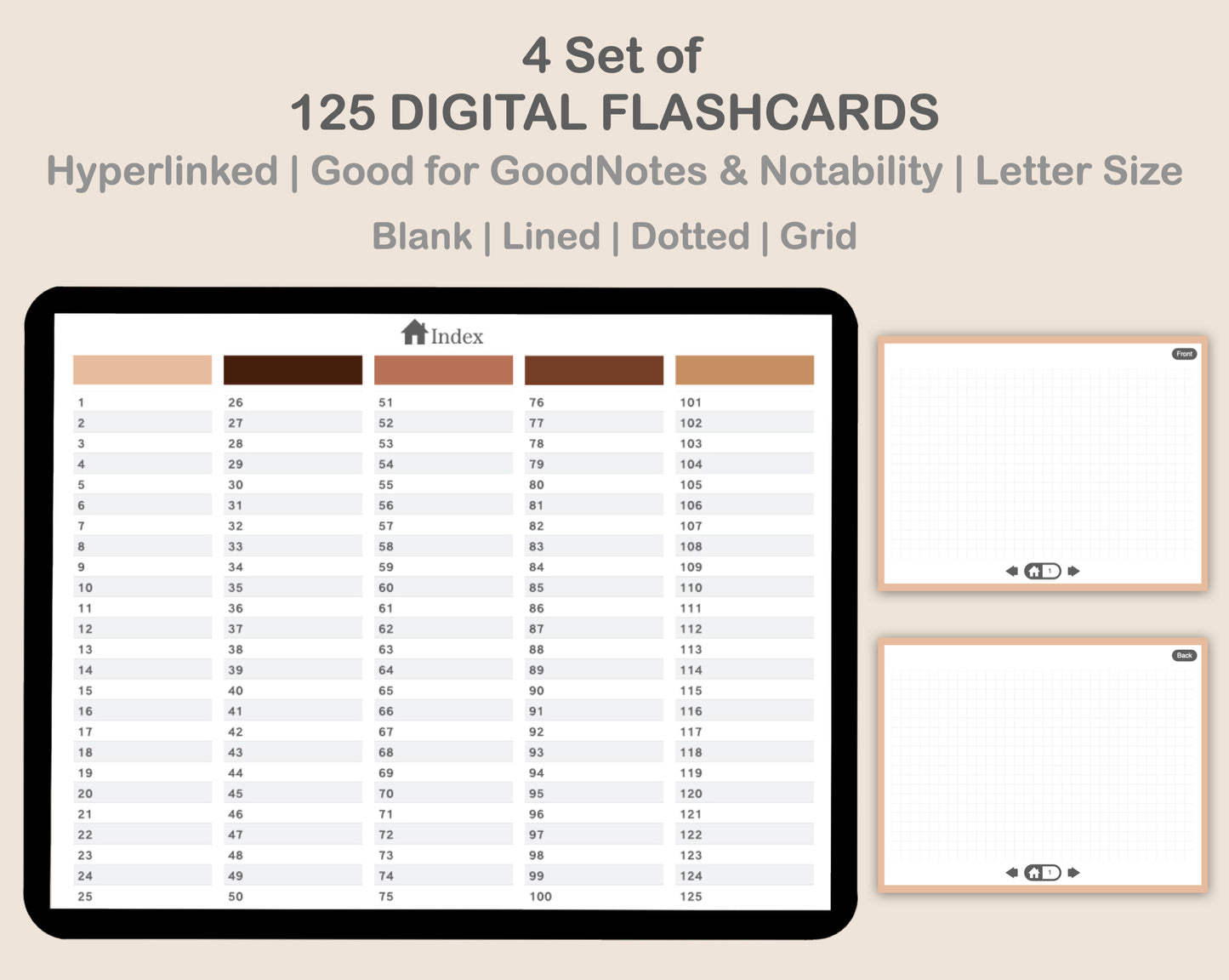 Digital Flashcards - Brown Coffee