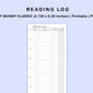 Skinny Classic HP Inserts - Reading Log