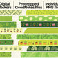 Digital Washi Tape - Bright Green Plant
