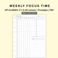 Classic HP Inserts - Weekly Focus Time