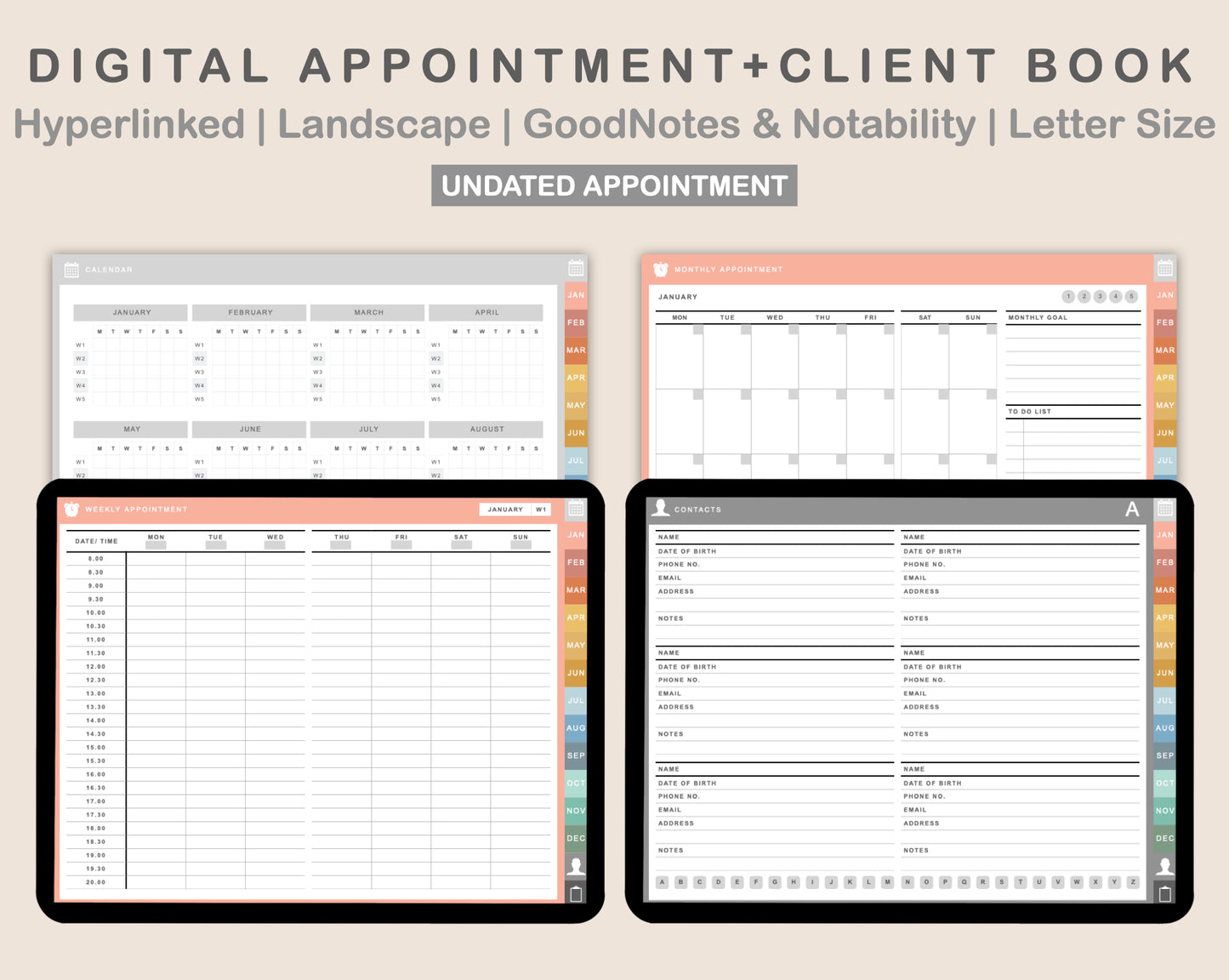 Digital Appointment Planner - Boho
