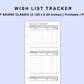Skinny Classic HP Inserts - Wish List Tracker by Category