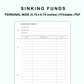 Personal Wide Inserts - Sinking Funds