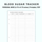 Personal Wide Inserts - Blood Sugar Tracker