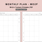 B6 Inserts - Monthly Plan - MO2P