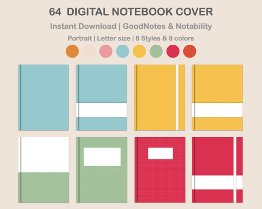 Digital Notebook Cover - Portrait - Bright Summer