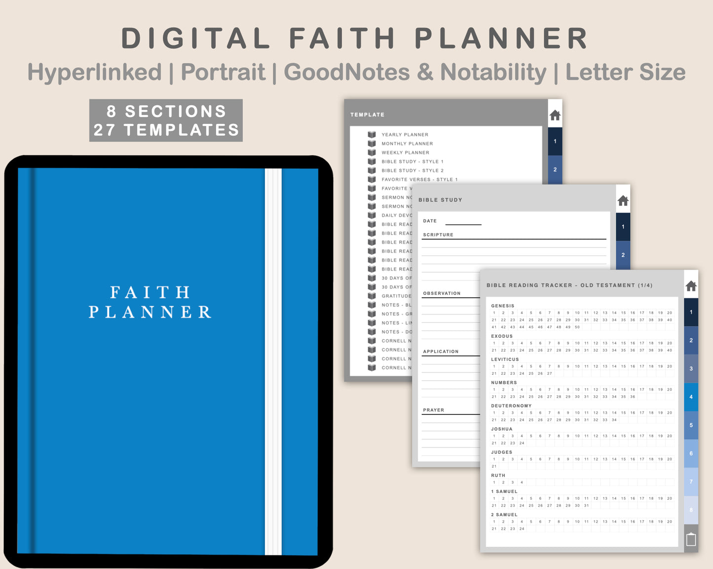 Digital Faith Planner - Classic Blue