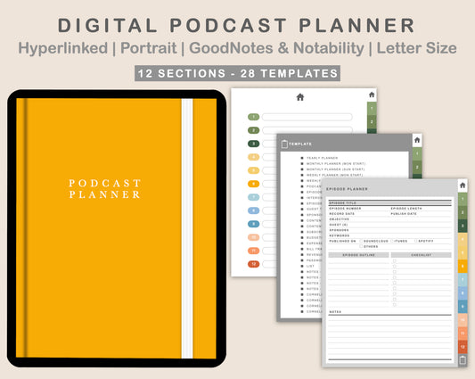 Digital Podcast Planner - Bright