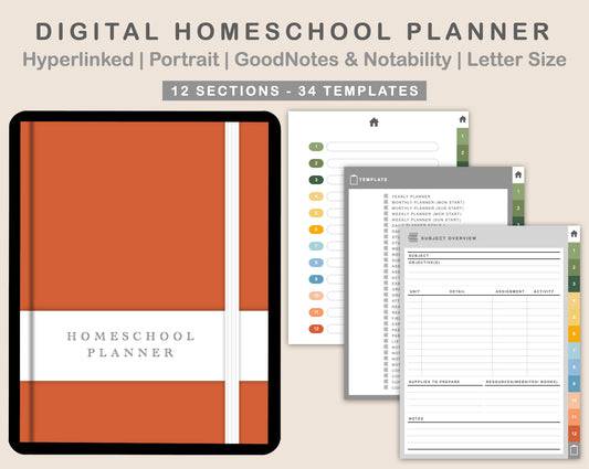 Digital Homeschool Planner - Bright