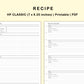 Classic HP Inserts - Recipe