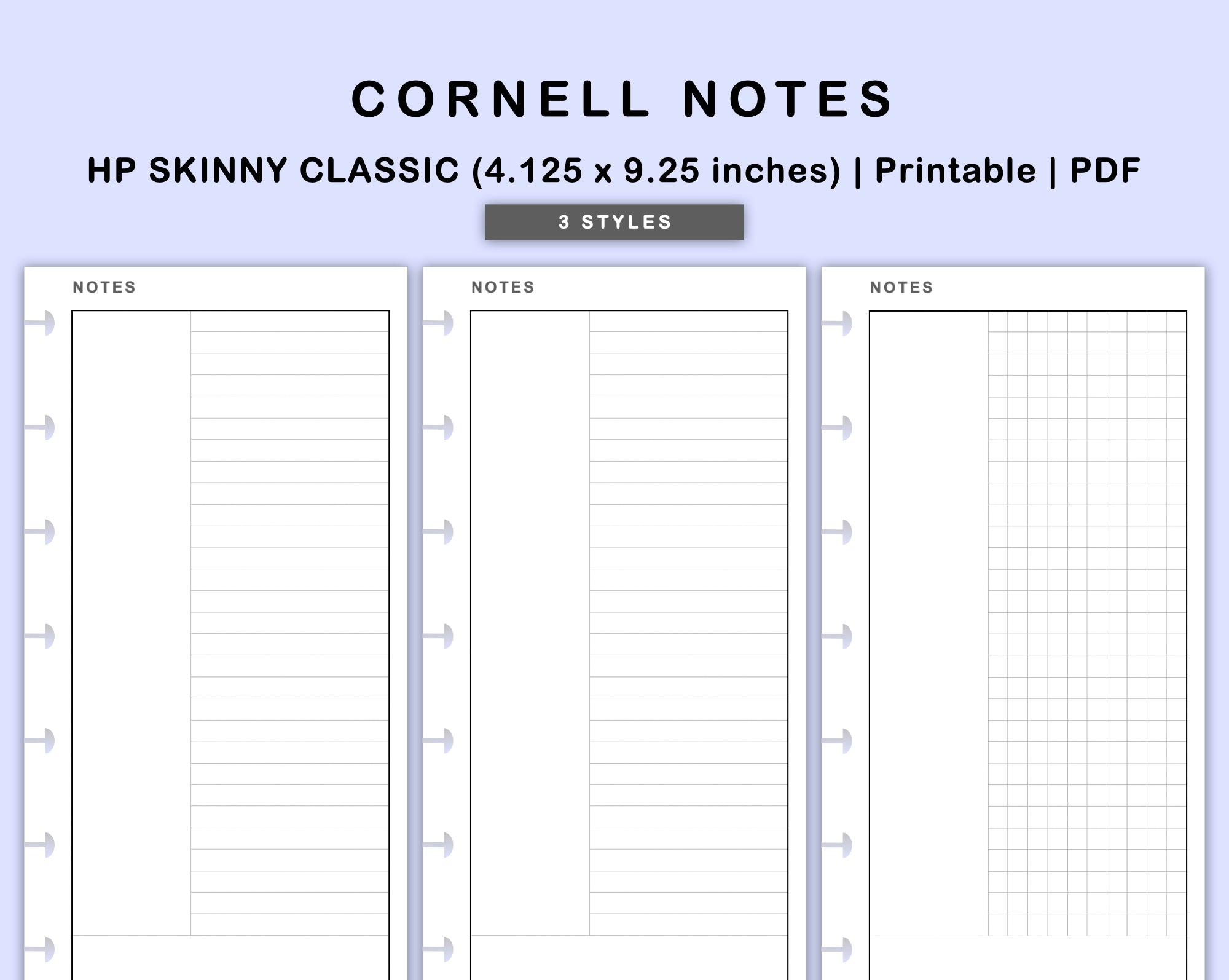 Skinny Notes Skinny Classic HP Inserts - Cornell Notes – kjunstudio