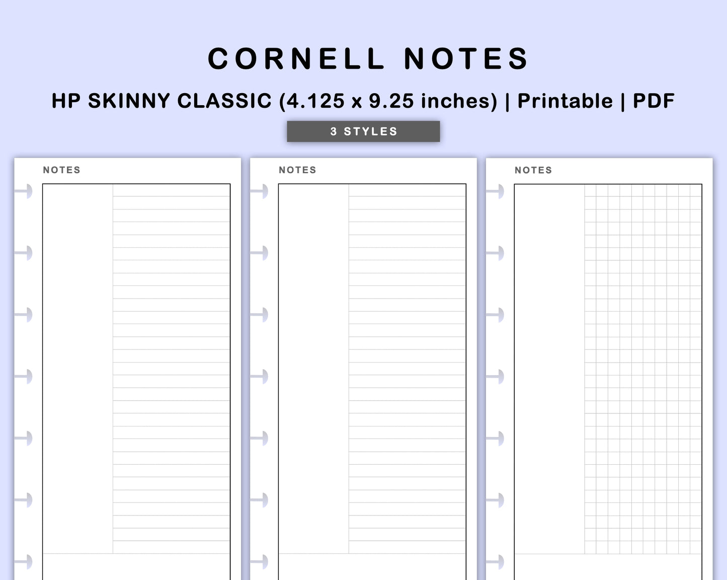 Skinny Classic HP Inserts - Cornell Notes