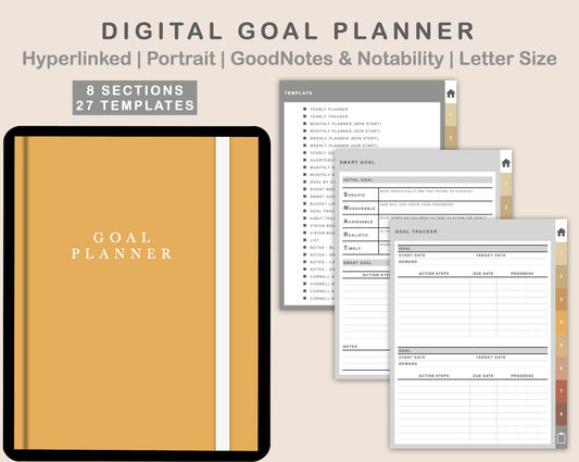 Digital Goal Planner - Warm
