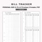 Personal Inserts - Bill Tracker