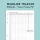 B6 Wide Inserts - Migraine Tracker