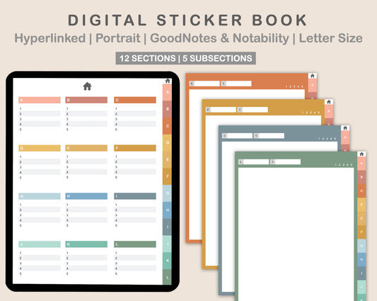 Digital Sticker Book - Portrait - Boho
