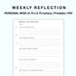 Personal Wide Inserts - Weekly Reflection
