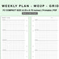 FC Compact Inserts - Weekly Plan - WO2P - Grid