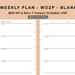 Mini Happy Planner Inserts - Weekly Plan - WO2P - Blank