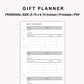 Personal Inserts - Gift Planner