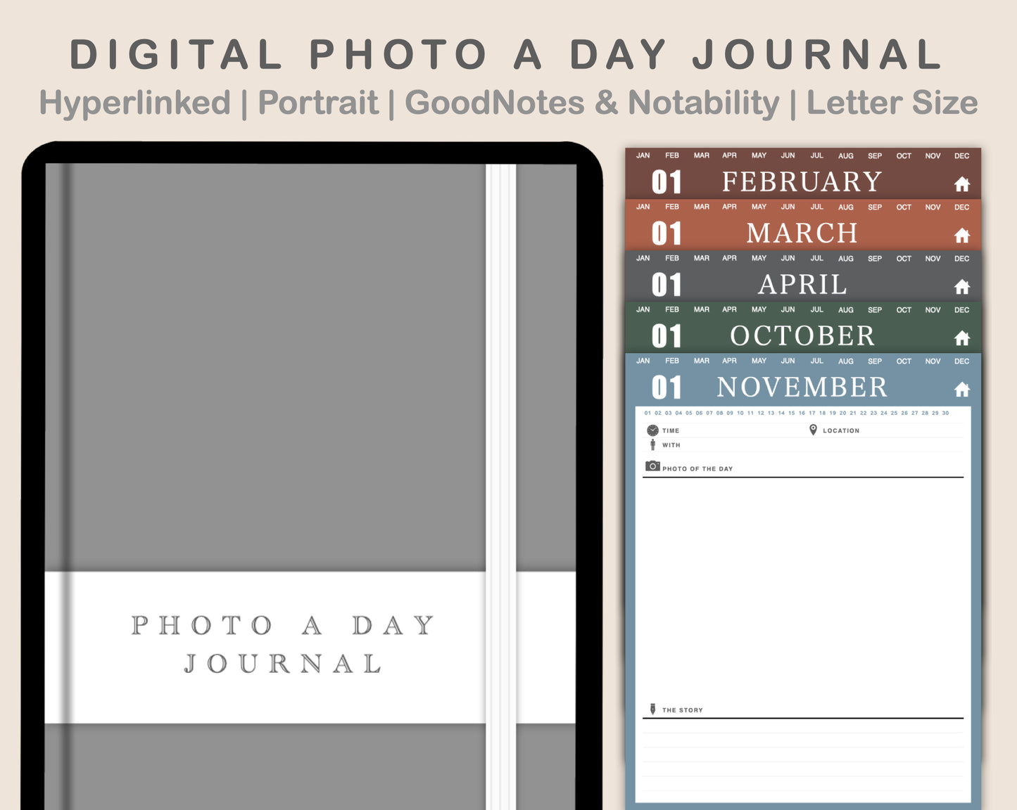 Digital Photo a Day Journal - Muted